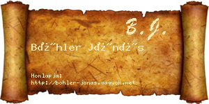 Böhler Jónás névjegykártya